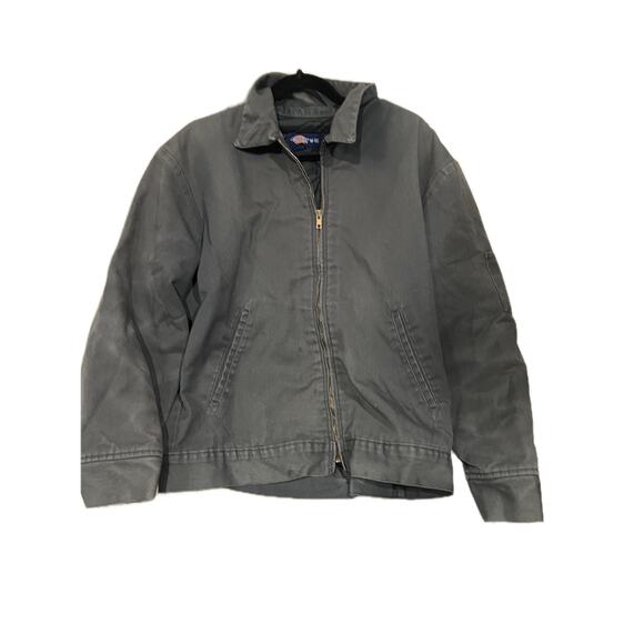Dickies Gray Denim Zip Up Jacket Mens M - Picture 1 of 3